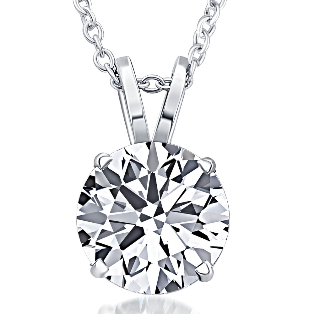Bliss Diamond Certified 5Ct Round Solitaire Diamond Pendant White Gold Lab Grown Necklace
