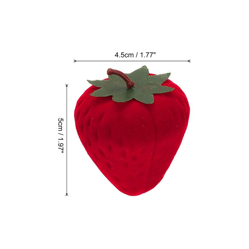 Strawberry Ring Box Romantic Engagement Ring Box Jewellery Storage - Red - 1 pcs