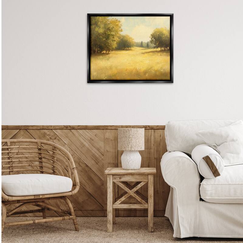 Stupell Calming Countryside Nature Framed Floater Canvas Wall Art Design By Petal Prints Design
