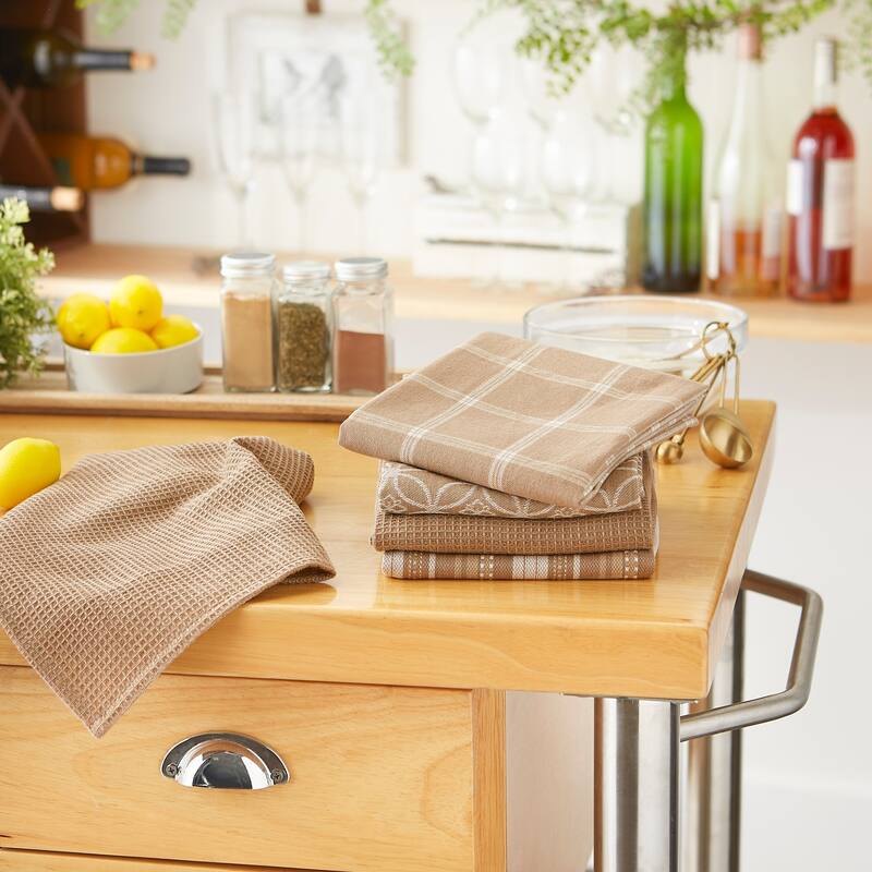 DII Assorted Kitchen Dishtowel & Dishcloths (Set of 5) On Sale Bed