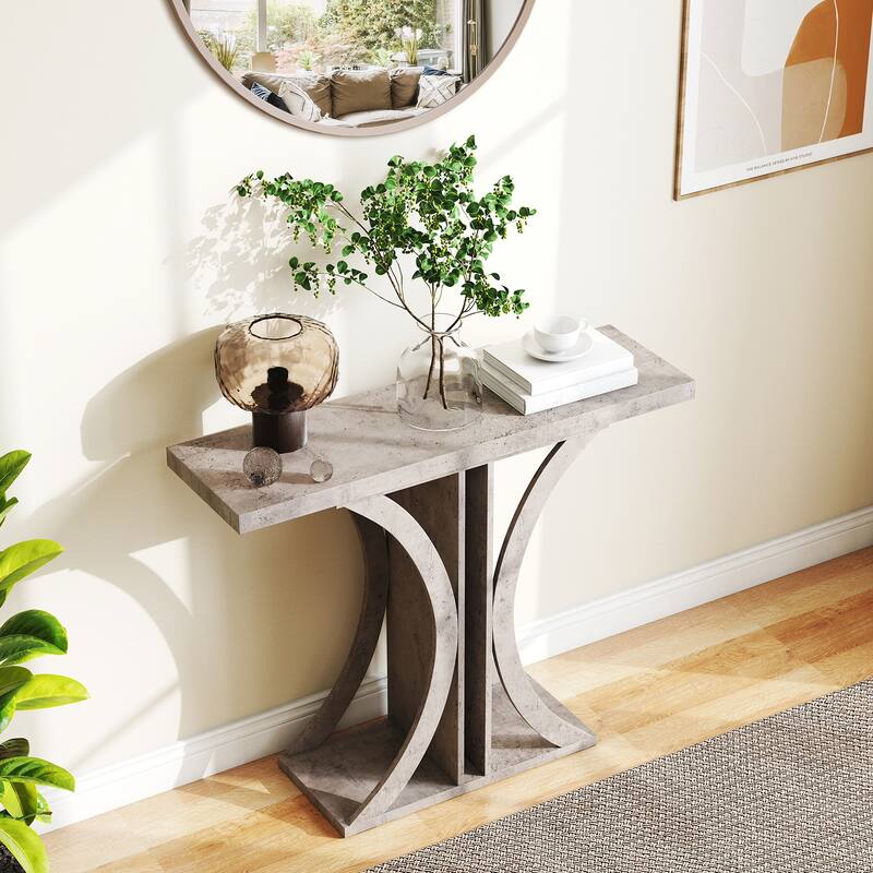 Gymax Console Table 40'' Rectangular Entryway Table w/Geometric Frame