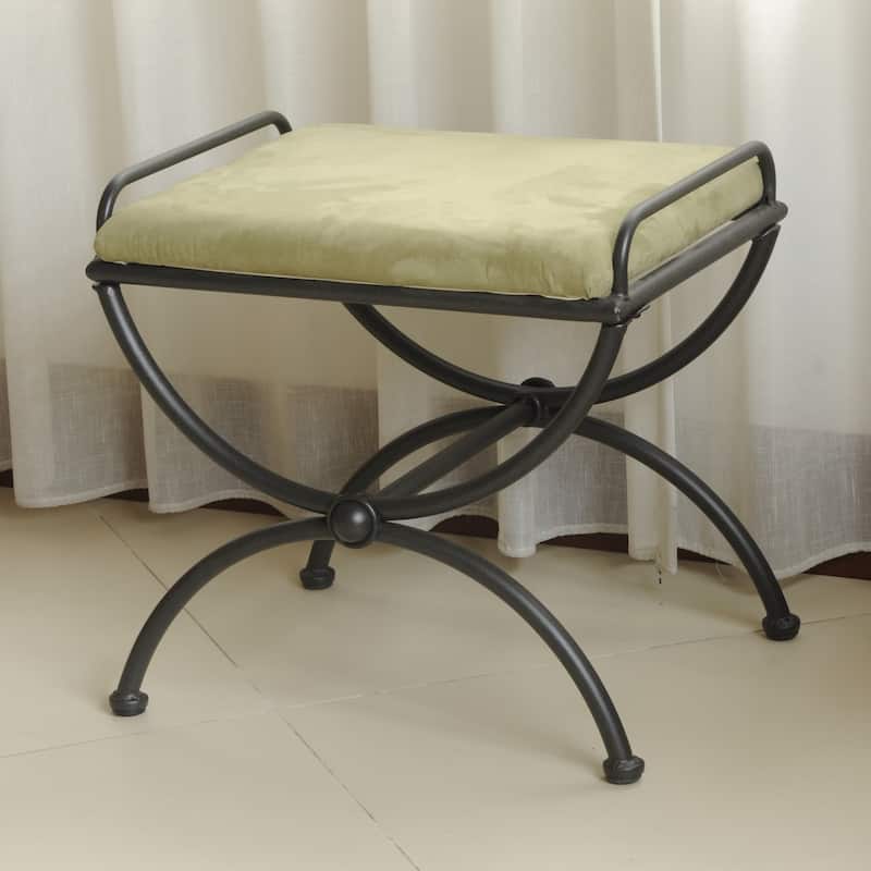Cambridge Iron Vanity Stool with Cushion - Sage