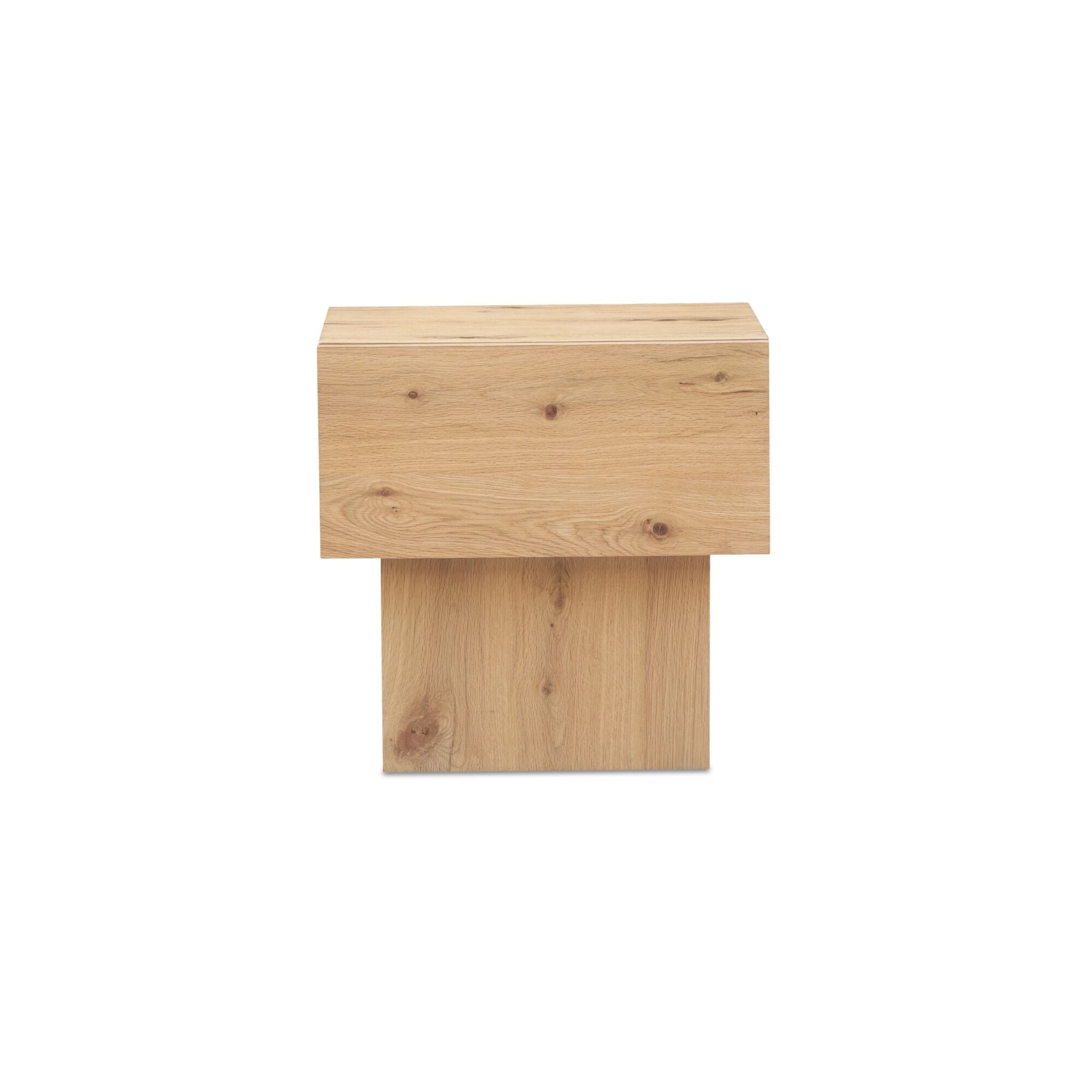 Lorinda Nightstand, Rectangular, Rustic Oak Veneer, 1-Drawer, Natural Finish