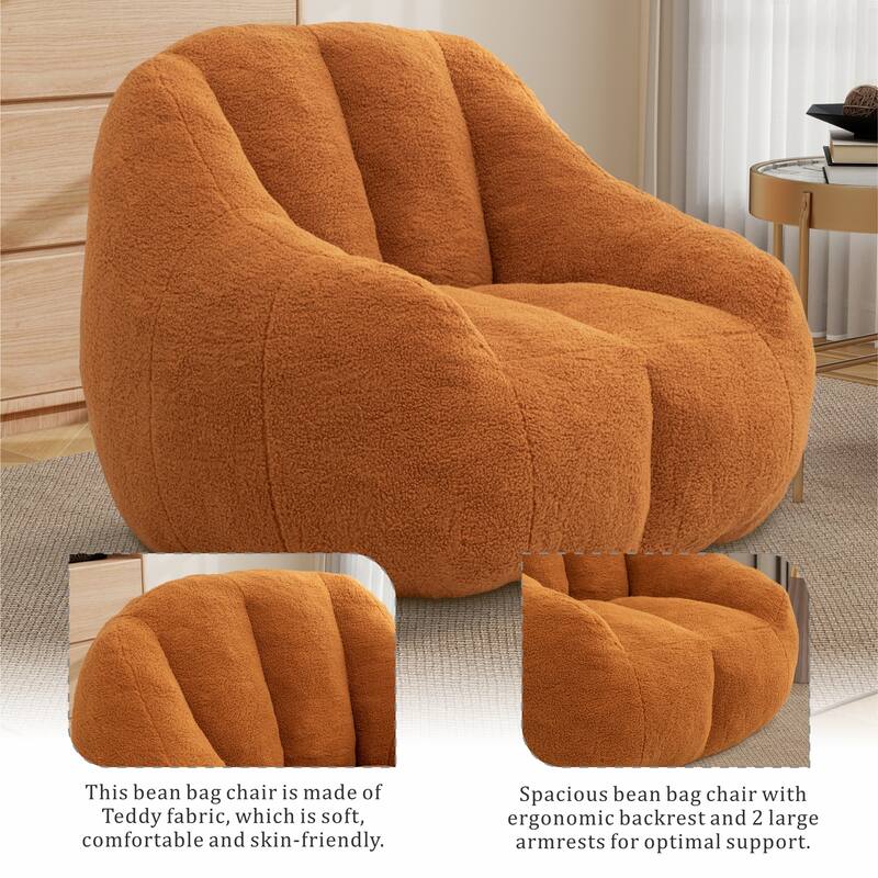 Upholstered Bean Bag Chair,Modern Lazy Floor Sofa Chair