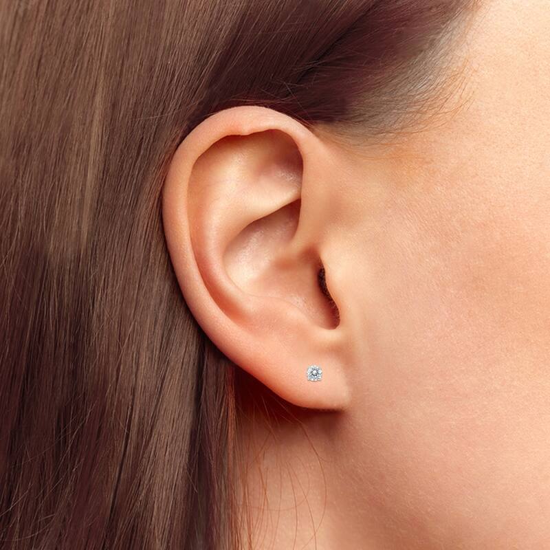 Marquee 1 1/2 Carat TW Diamond Solitaire Earrings in 14K White Gold (H-I Color, I1-I2 Clarity)