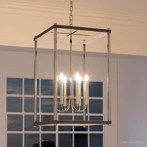 Luxury Modern Farmhouse Pendant Light, 32"H x 20"W, with English Country Style, Brushed Nickel Finish by Urban Ambiance