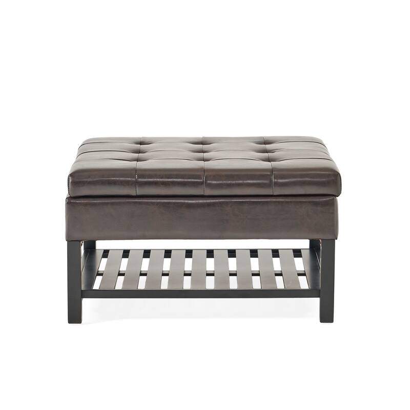 Miriam Wood Square Storage Ottoman Bench by Christopher Knight Home