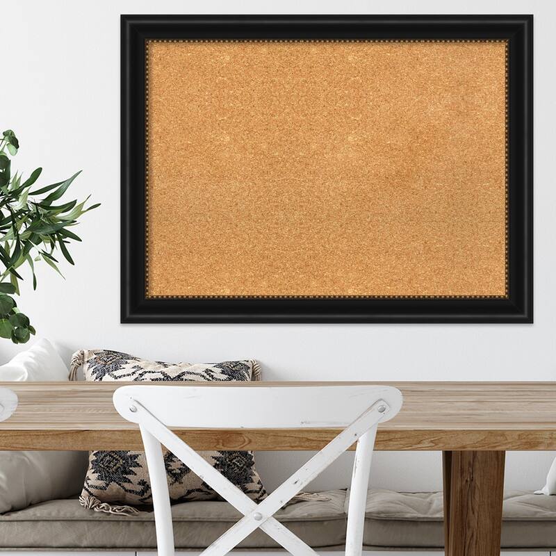 Manhattan Black Framed Cork Bulletin Memo Board