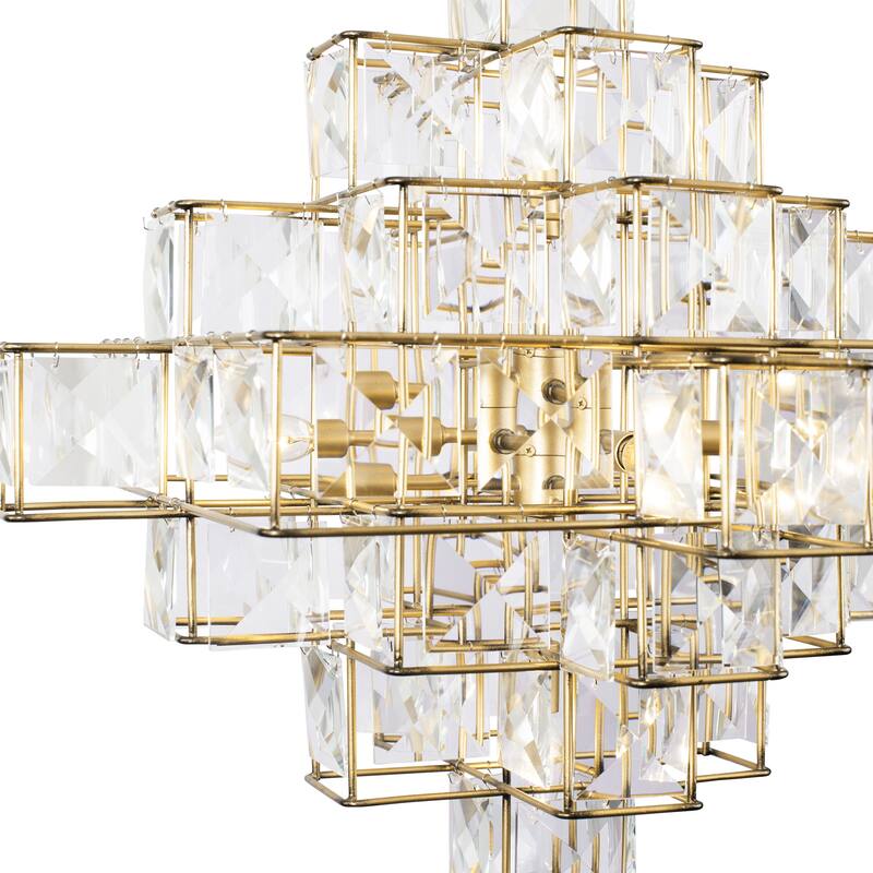 Varaluz Cubic 6-Light Chandelier - Calypso Gold