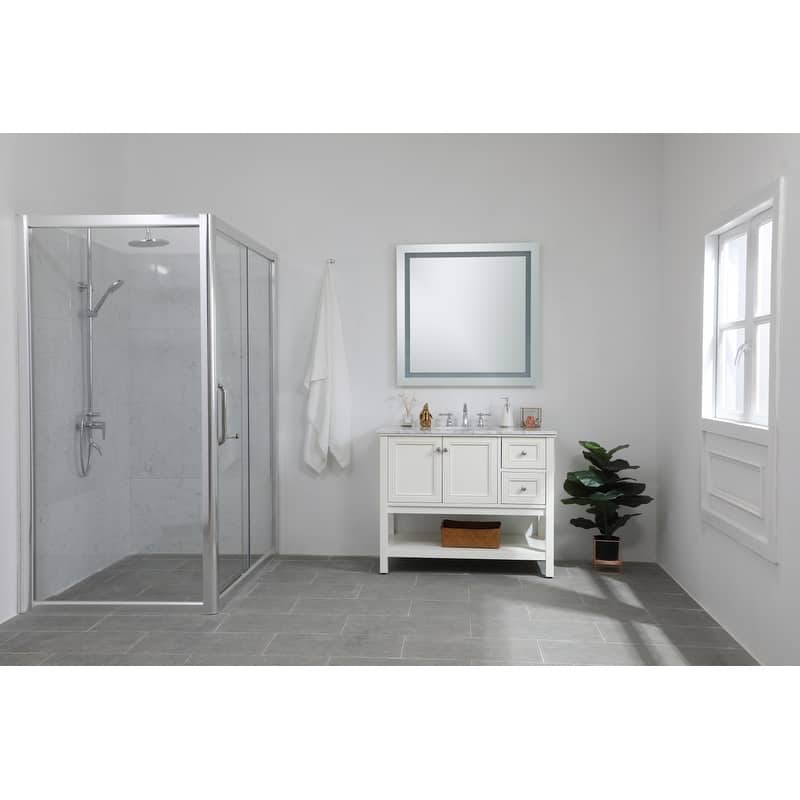 Avalon 36" x 36" Hardwired LED mirror - Silver