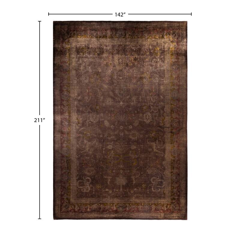 Overdyed One-of-a-Kind Hand-Knotted Area Rug - Brown - 11' 10" x 17' 7"