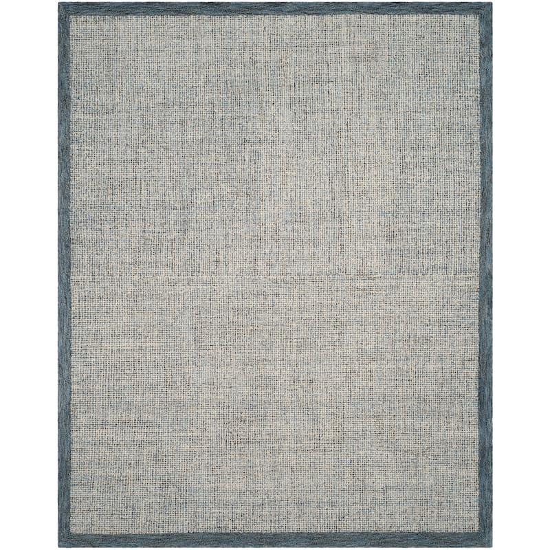 SAFAVIEH Handmade Abstract Filiz Modern Wool Rug - 9' x 12' - Navy/Ivory