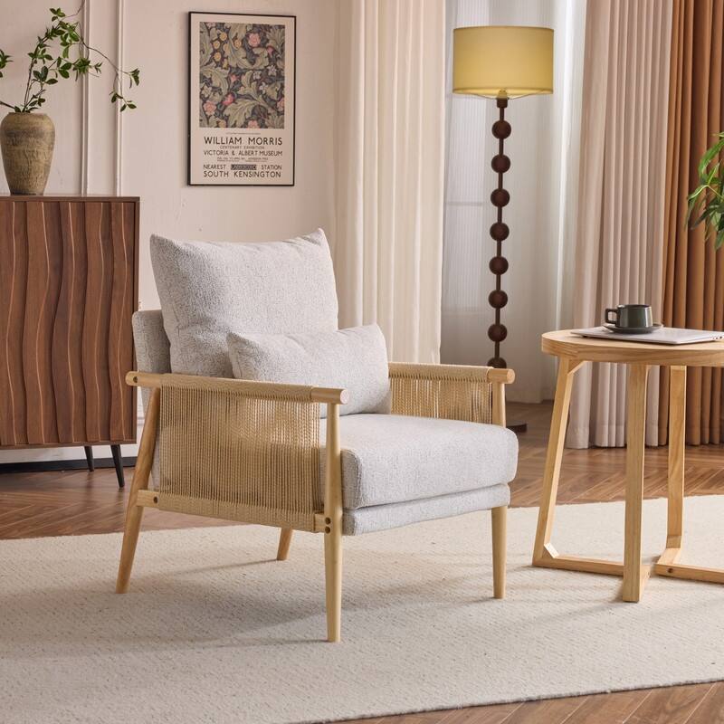 Chenille Accent Chair with Pillow