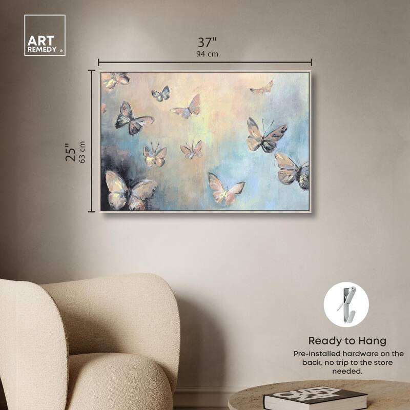 Textured Butterflies I Canvas by Art Remedy