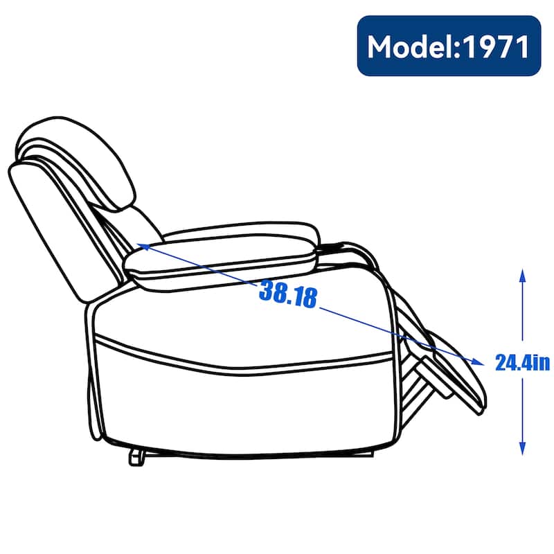 Chenille Power Lift Recliner Chair, Heavy Duty Recliner Chair with Heat & Massage, Lounge Chair with USB Ports & Cup Holders