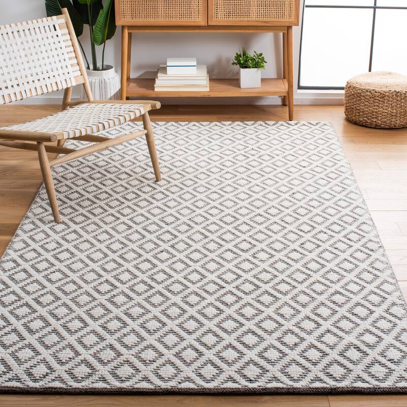 SAFAVIEH Handmade Vermont Latrice Wool Rug - 9' x 12' - Ivory/Brown