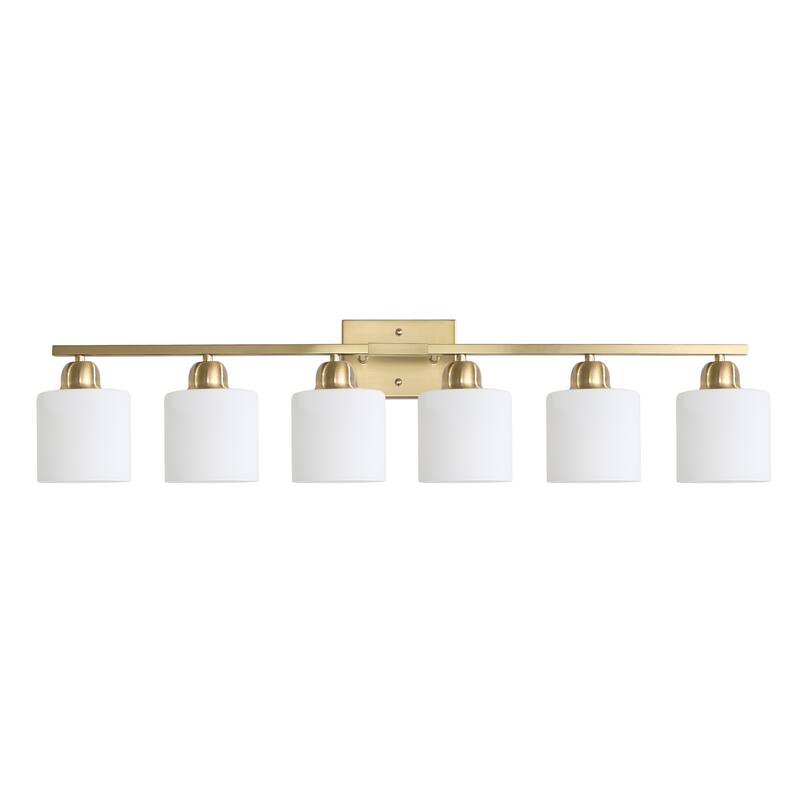 6-Light 38" Brushed Gold Bathroom Vanity - Wall Sconce for Bedroom, Living