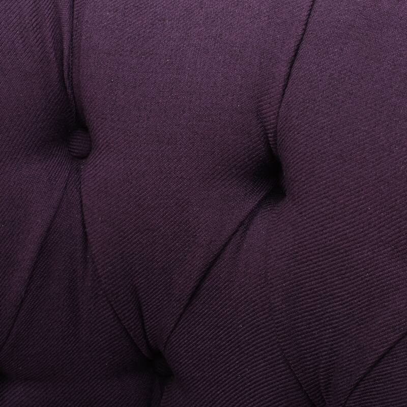 Roomfitters Tufted Upholstered Club Chair, Elegant Rolled-Arm Accent Armchair with Nailhead Trim for Living Spaces