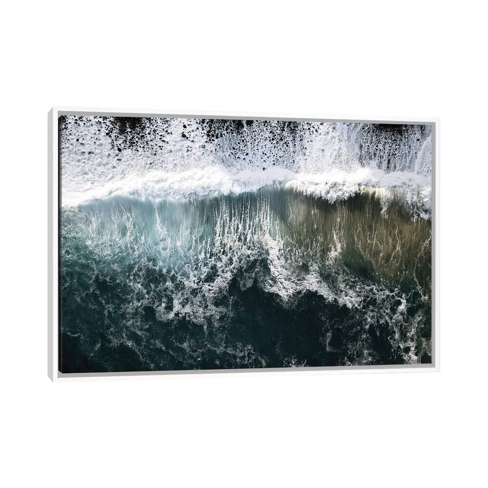 iCanvas "Oceanscape With Waves Coming Onto A Black Beach" by Michael Schauer Framed Canvas Print