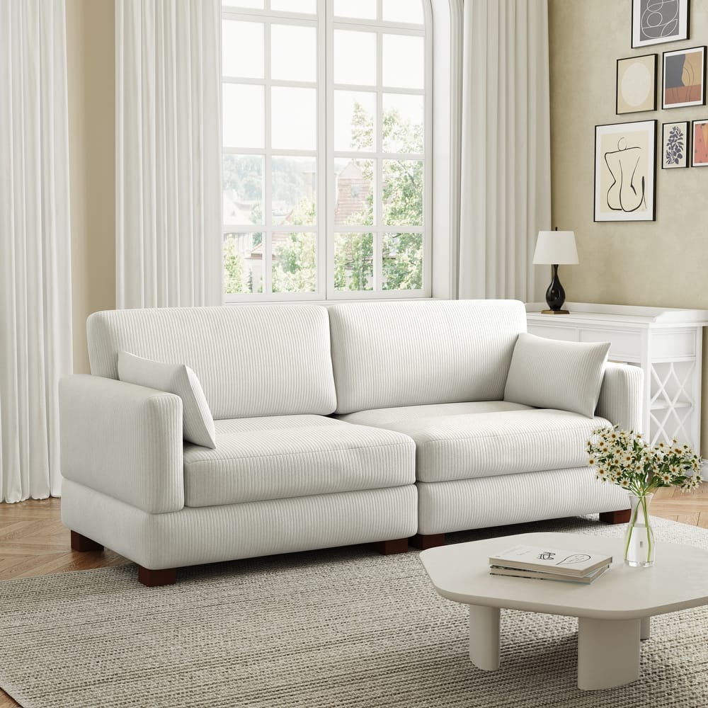 Corduroy Upholstered Modular Sectional Sofa for Living Room