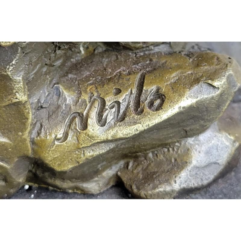 Bronze Marble Statue Elk Deer Stag Hunter Wildlife Art Sculpture Figure Lost Wax