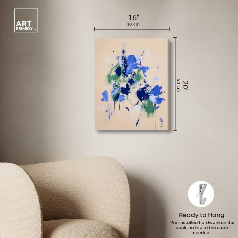 Sapphire Scrawl Canvas by Art Remedy, Gallery Wrapped