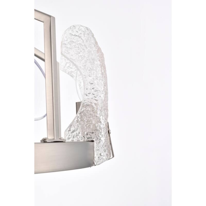 Luciala 28 Inch Satin Nickel Finish Modern Ceiling Fandelier with Remote - N/A