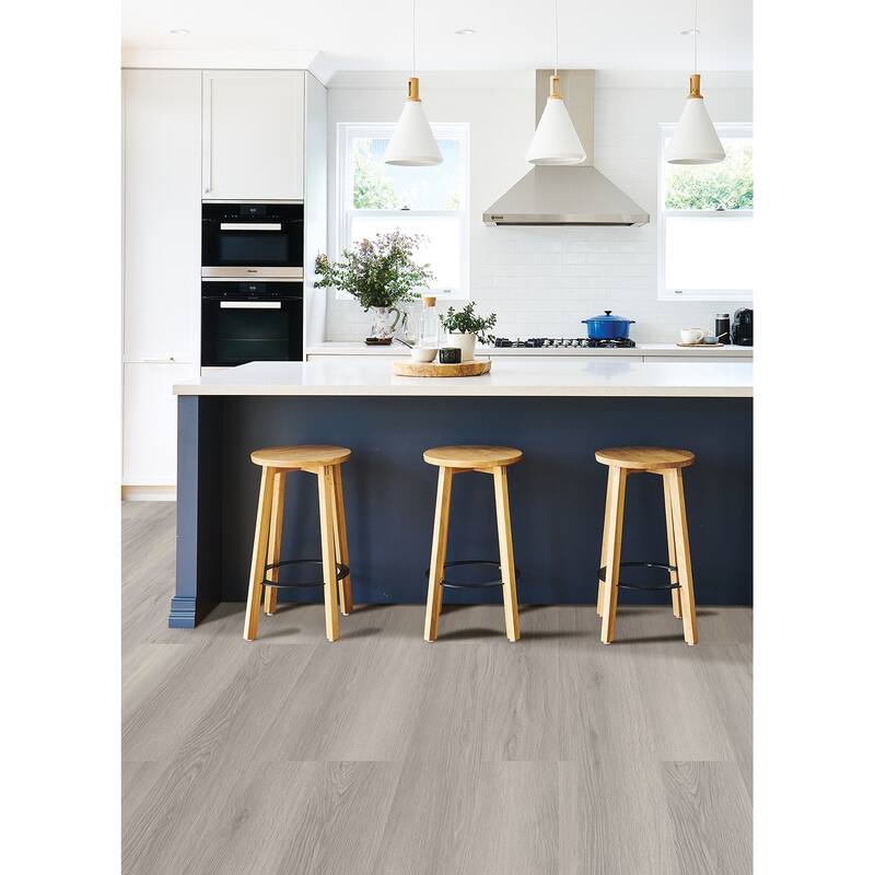 FloorPops Light Grey Peel and Stick Wood Floor Planks