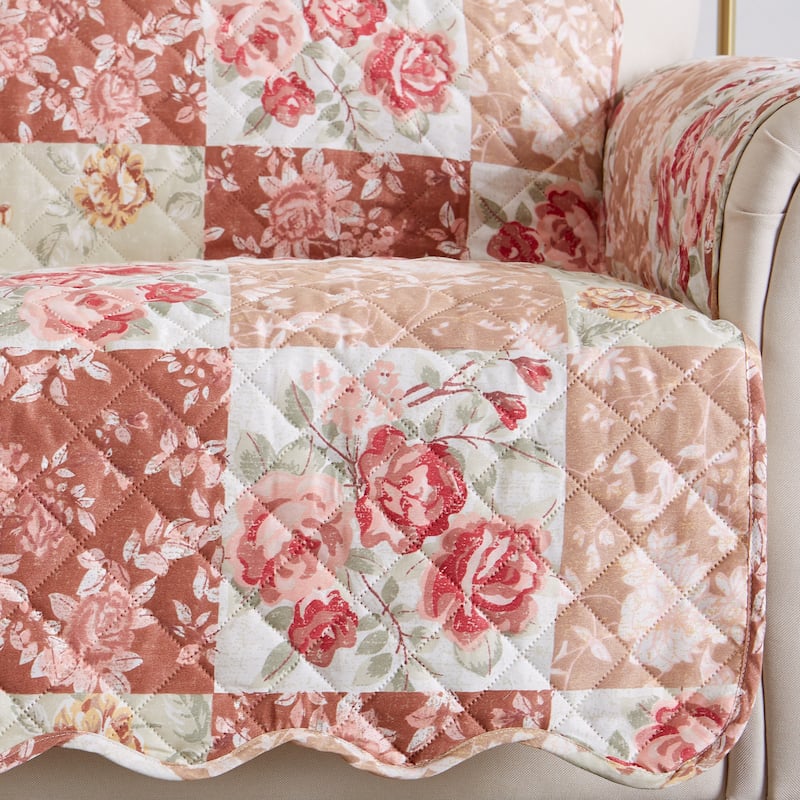 Linery & Co. Floral Patchwork Reversible Pet Furniture Protector