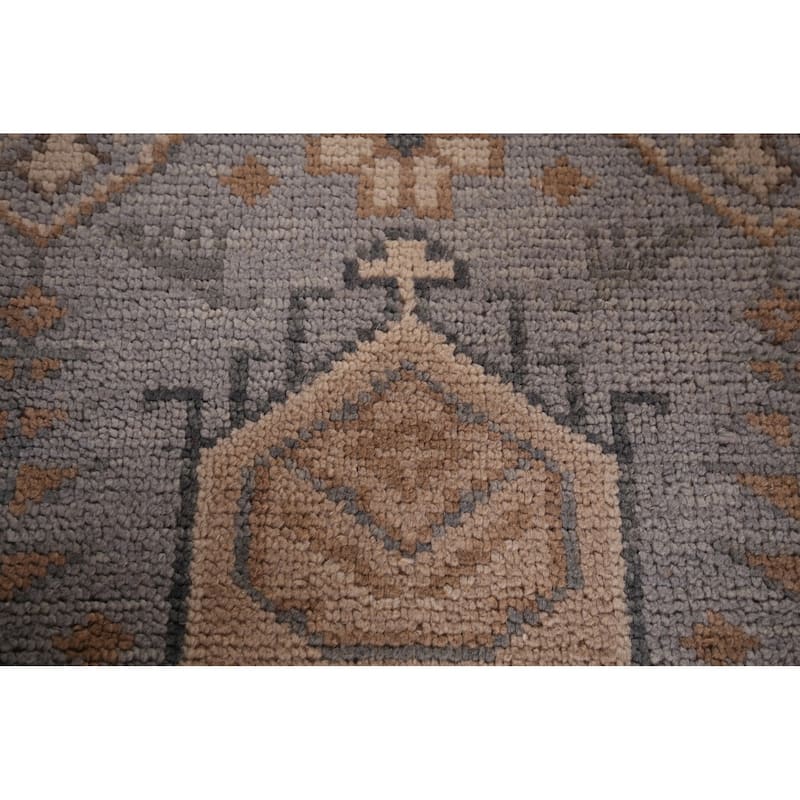 Tribal Geometric Khotan Oriental Area Rug Handmade Wool Carpet - 8'11" x 12'2"