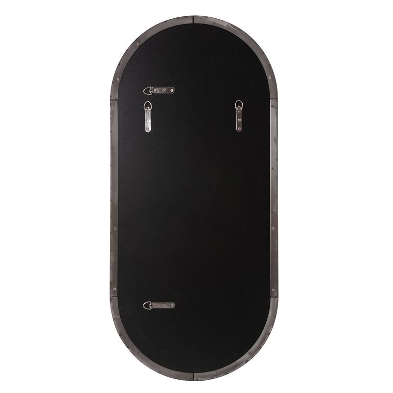 Allan Andrews Stainless Steel Framed Capsule Wall Mirror - 40"H x 17.75"W