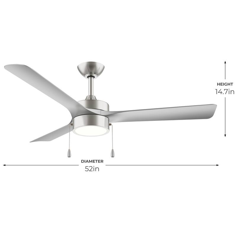 Axion 3-Blade Modern LED Ceiling Fan with Matte Blades