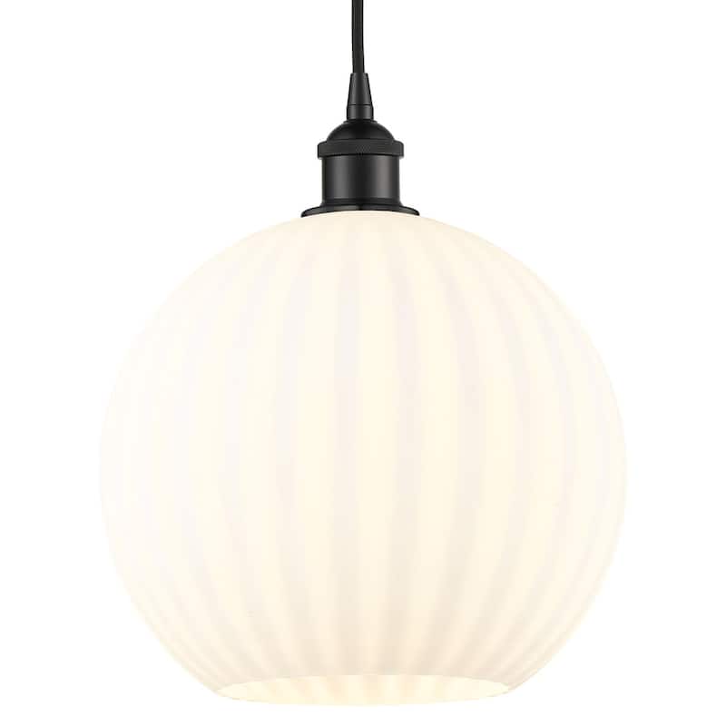 Innovations Lighting 616-1P 14 12 White Venetian Pendant White - Matte Black