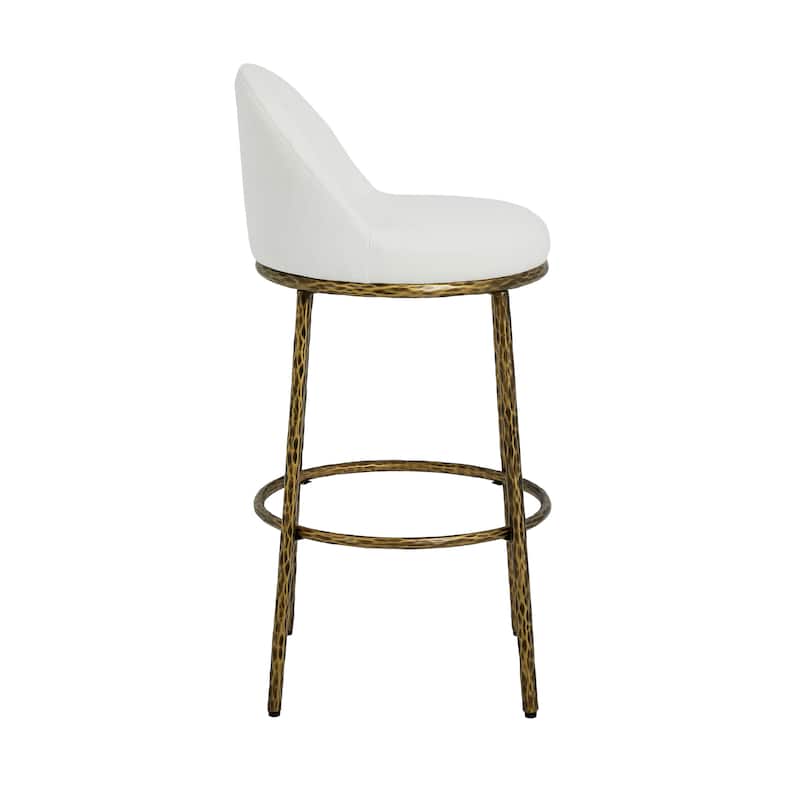 Christopher Knight Home - Altea Modern Upholstered Bar Stool with Forged Metal Legs, Set of 2
