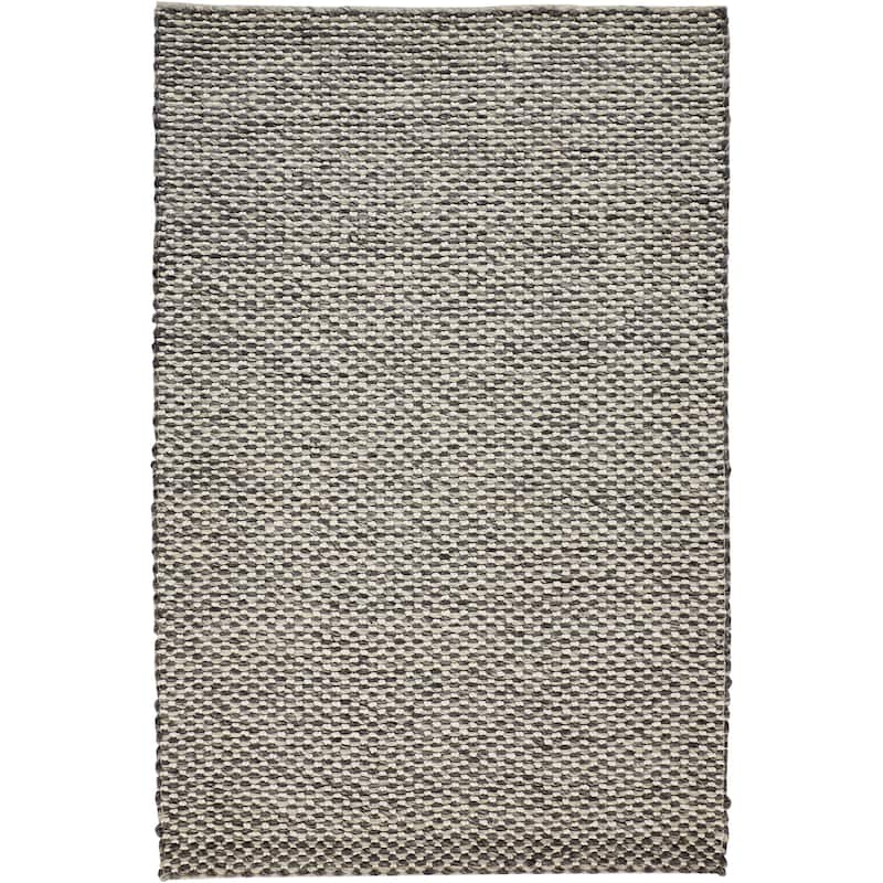 Grand Bazaar Genet Hand Woven Solid Transitional Area Rug - 9'6" x 13'6" - Gray/Ivory