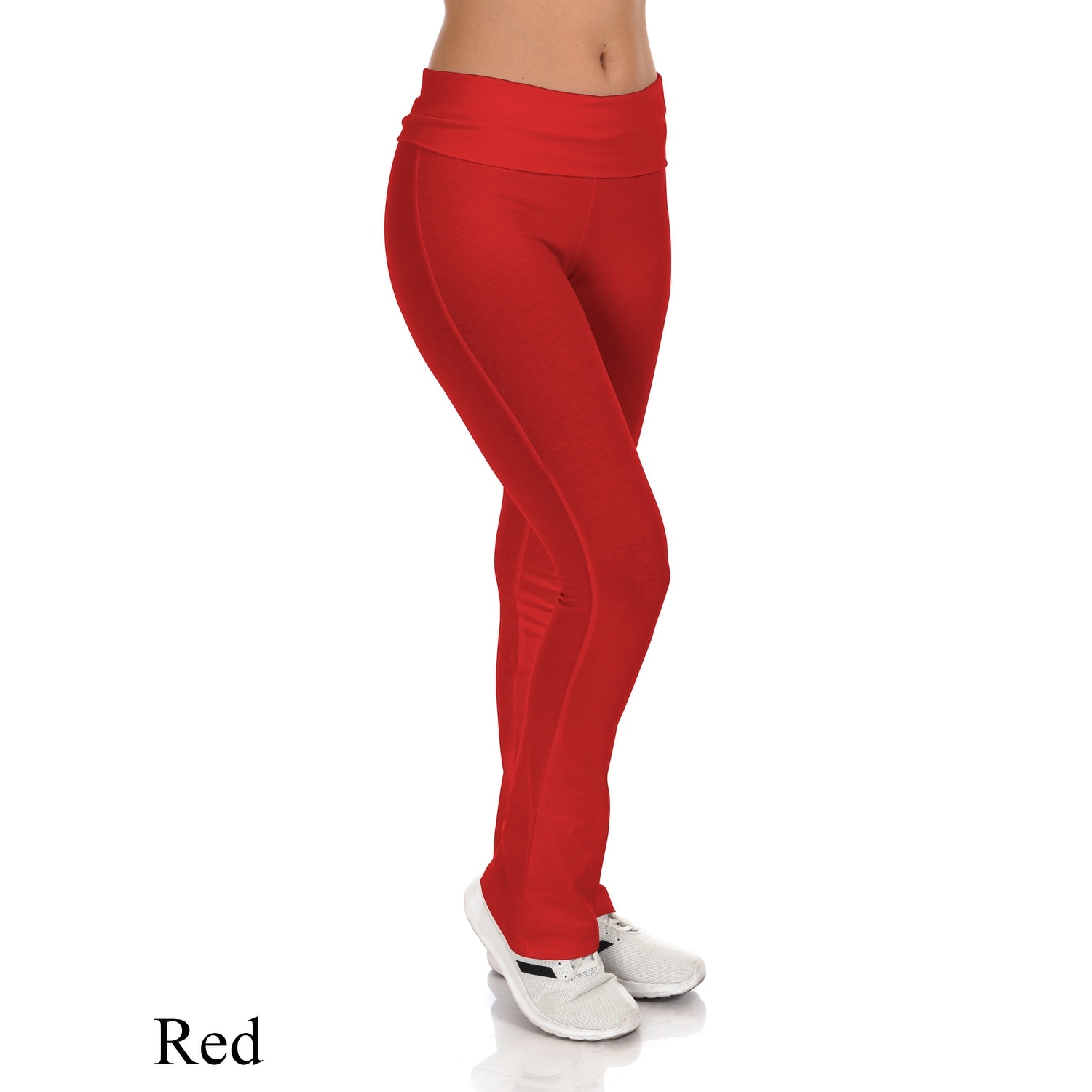 NEW Plus Size Cotton Stretch Fold Over Yoga Flare Pants XL/1X-2X-3X