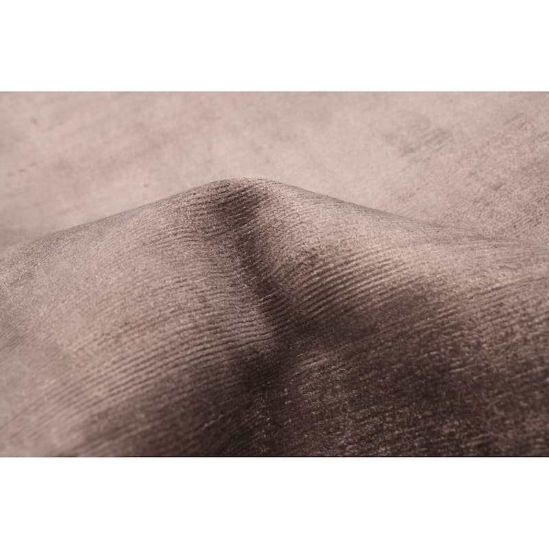 ECARPETGALLERY Hand Loomed Loreto Dark Grey Viscose Rug - 5'8 x 7'10