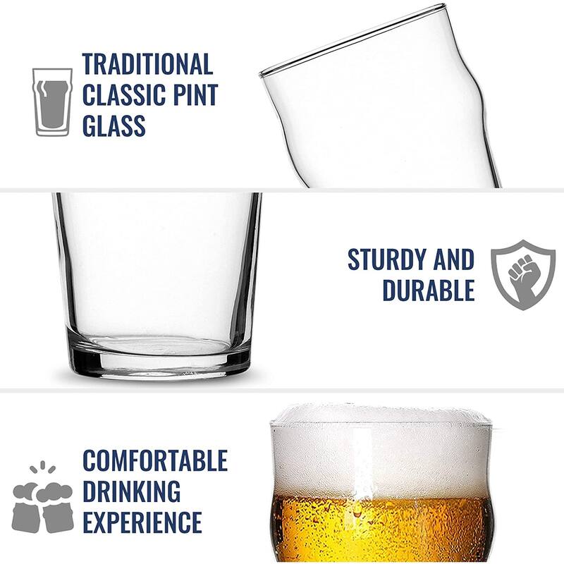 Bormioli Rocco Nonix Set Of 4 Beer Glasses - 19.75 Oz