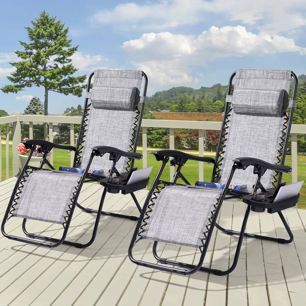 BONOSUKI Outdoor Foldable Recliner Lounge Chair Zero Gravity Chair