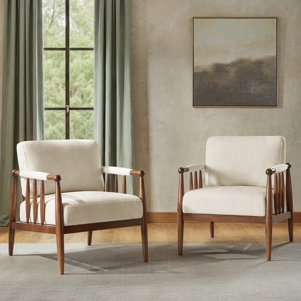 slide 2 of 21, HULALA HOME Avidite Farmhouse Solid Wood Arm Chair with Full Assembly Set of 2 Beige