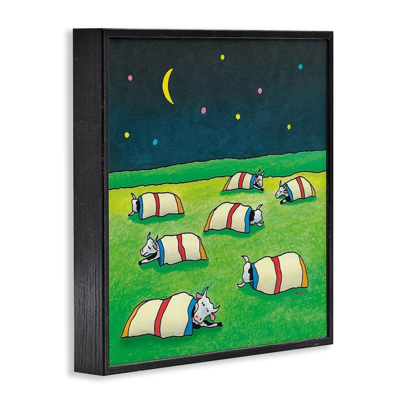 Stupell Pasture Cows Bedtime Framed Giclee Art Design By Roger Straub