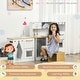 preview thumbnail 5 of 7, Qaba Kids Wooden Kitchen Playset with Sound Effects and Tons of Countertop Space, Wooden Corner Play Kitchen Set