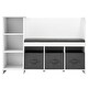 preview thumbnail 3 of 8, White 6 Cubby Storage Organizer Kids Reading Nook Bench with Detachable Seat Cushion and 3 Drawers - 43.11” x 15.87” x 29.92”