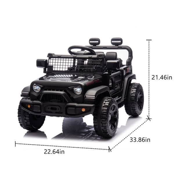 dimension image slide 1 of 4, 24V Kids Ride On Car Truck With Parent Remote Control, 4-wheel Suspension, Power Display, 1.86-3.11MPH Electric Car