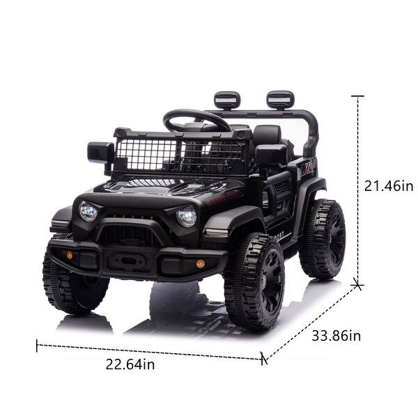 dimension image slide 2 of 3, Four-Wheel Suspension Kids Car with Music System and Parental Remote Control