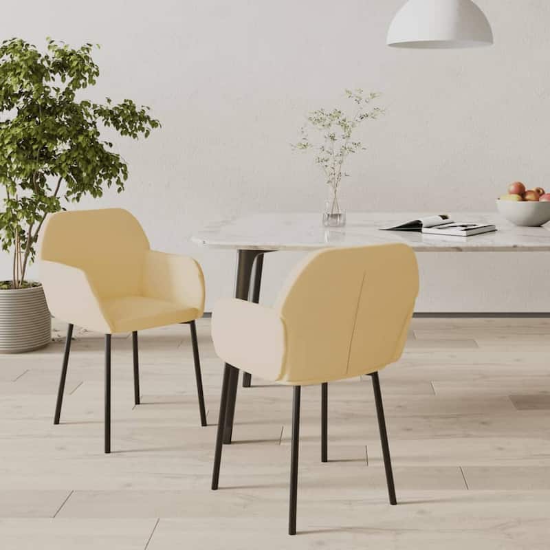 vidaXL Dining Chairs 2 Pcs Accent Upholstered Chair for Living Room Velvet - 21.3" x 23.2" x 29.9"