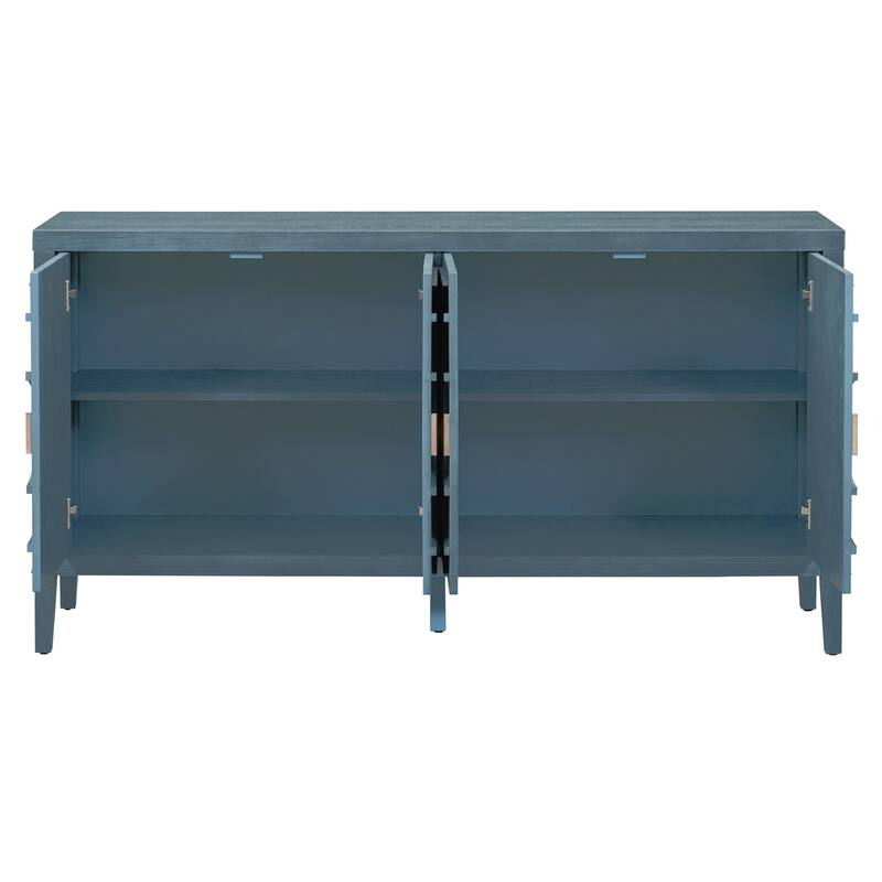 Retro Sideboard door with Circular Groove Design Round Metal Door Handle for Entrance, Dinning Room, Living Room