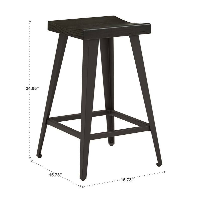 Oyala Black Finish Counter Height Stool (Set of 2) by iNSPIRE Q Modern
