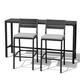 Option Black Table with Light Grey Cushion Chairs