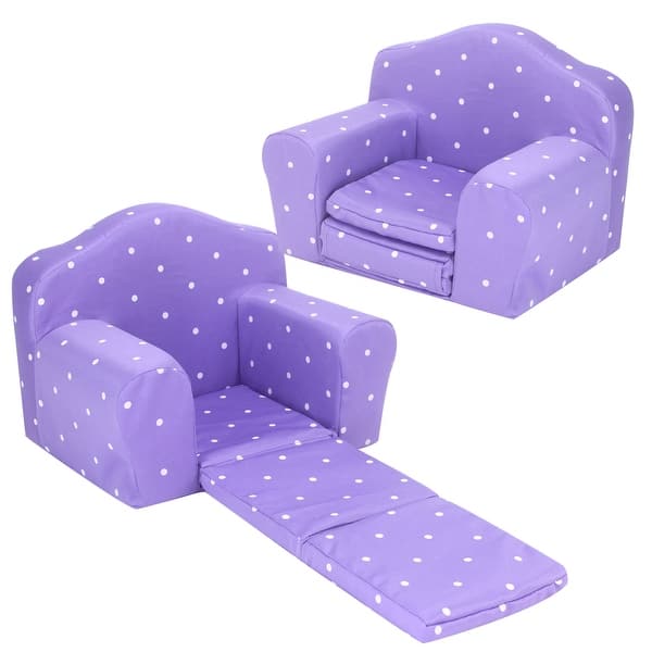 slide 2 of 4, Sophia's - 18" Doll - Polka Dot Pull Out Chair Single Bed - Purple